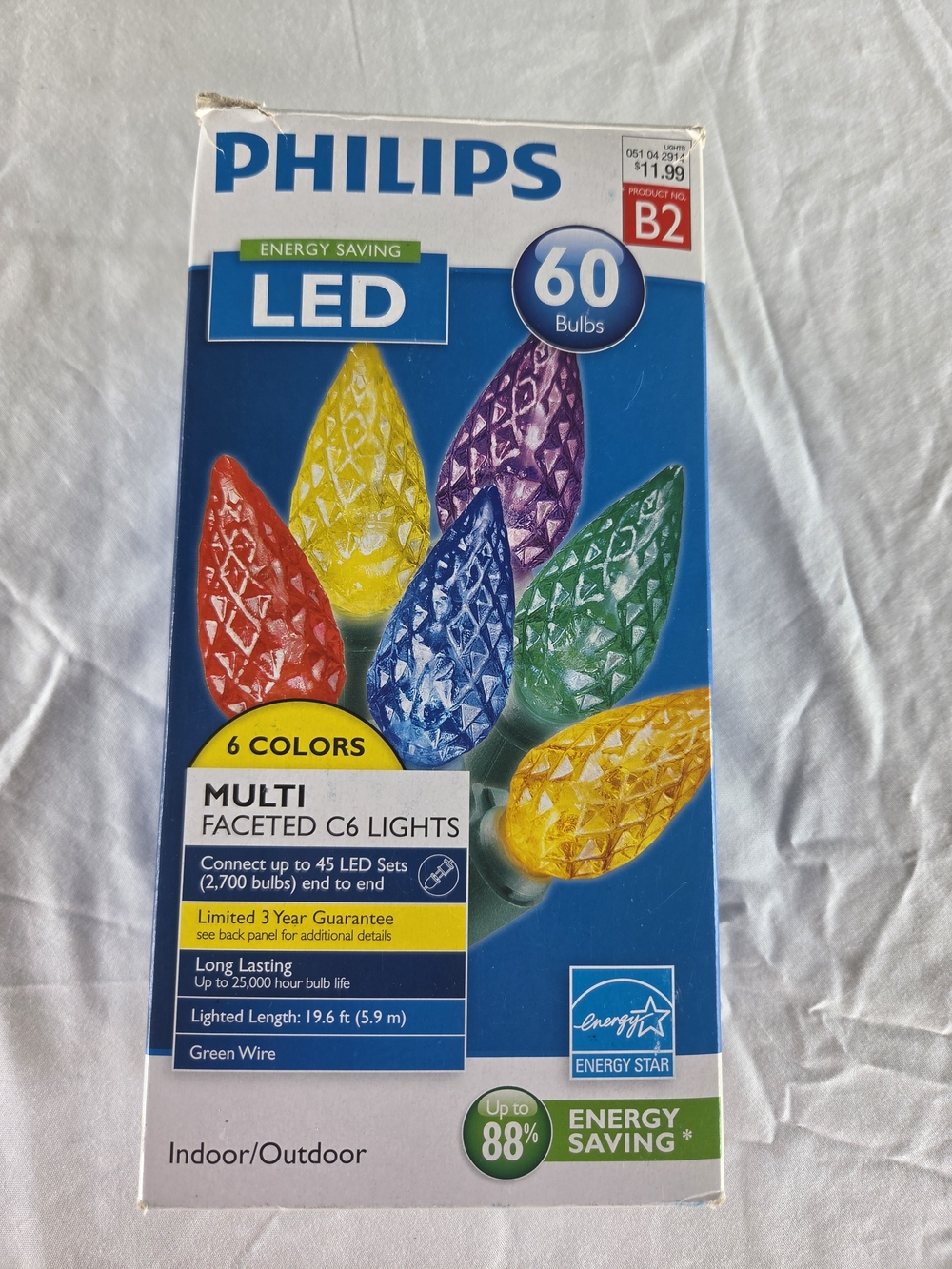 Origional Box Philips 60 Bulb Muulti Color LED Christmas Lights